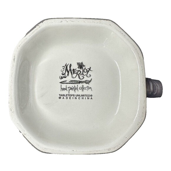 Vitg Merlot Hand Painted Tabletops Collection Purple Grape Pattern 64 oz Pitcher - Picture 5 of 6